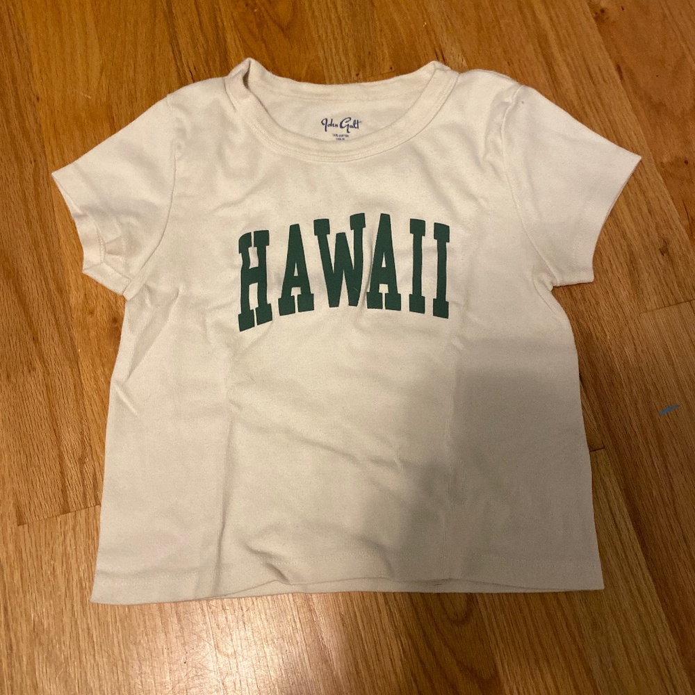 hawaii beige and green tee